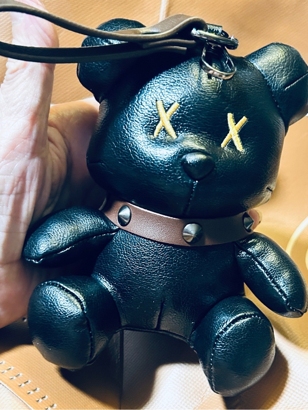 Teddy Bear Vegan Leather Large Purse Charm NEW - Picture 3 of 4